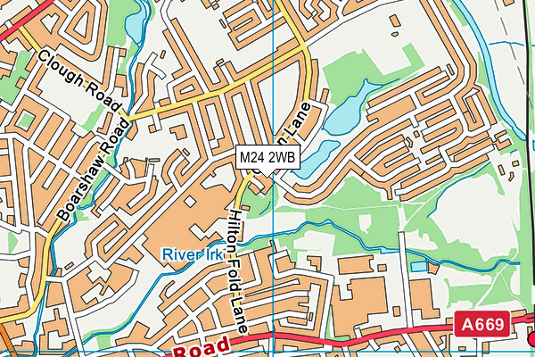 M24 2WB map - OS VectorMap District (Ordnance Survey)