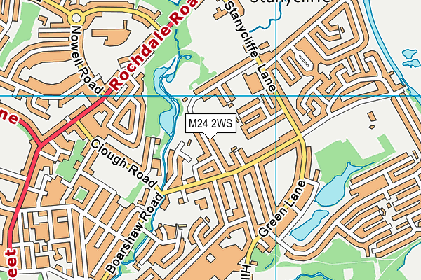 M24 2WS map - OS VectorMap District (Ordnance Survey)