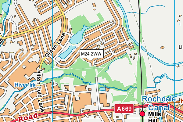 M24 2WW map - OS VectorMap District (Ordnance Survey)