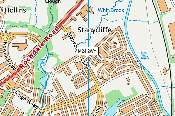 M24 2WY map - OS VectorMap District (Ordnance Survey)