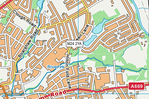 M24 2YA map - OS VectorMap District (Ordnance Survey)