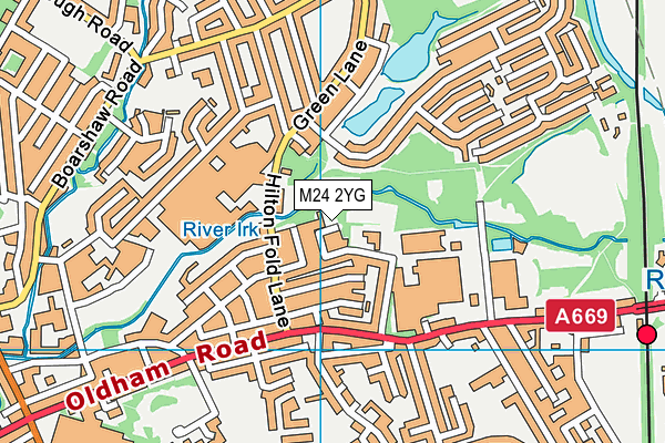 M24 2YG map - OS VectorMap District (Ordnance Survey)