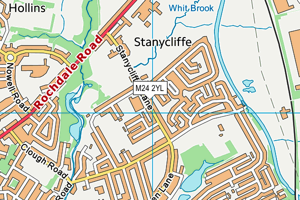 M24 2YL map - OS VectorMap District (Ordnance Survey)