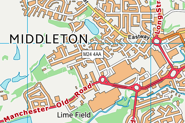 M24 4AA map - OS VectorMap District (Ordnance Survey)