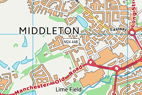 M24 4AB map - OS VectorMap District (Ordnance Survey)