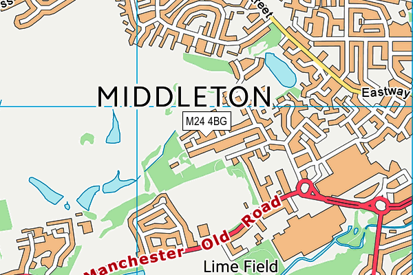 M24 4BG map - OS VectorMap District (Ordnance Survey)