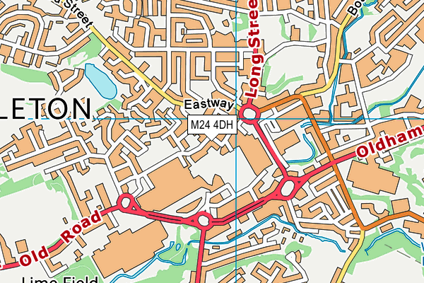 M24 4DH map - OS VectorMap District (Ordnance Survey)