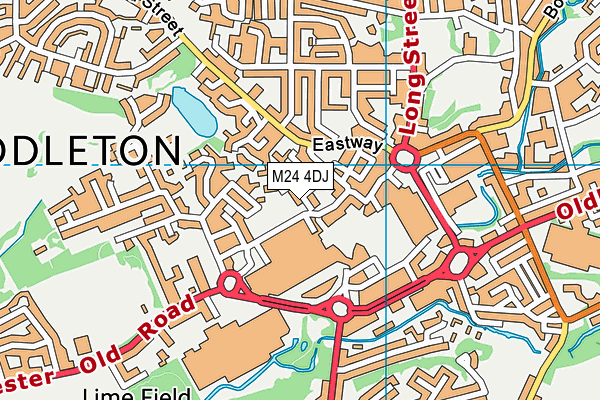 M24 4DJ map - OS VectorMap District (Ordnance Survey)