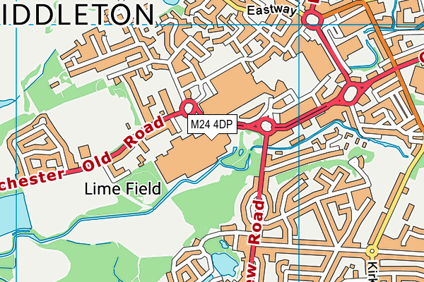 M24 4DP map - OS VectorMap District (Ordnance Survey)