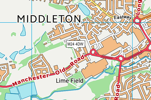 M24 4DW map - OS VectorMap District (Ordnance Survey)