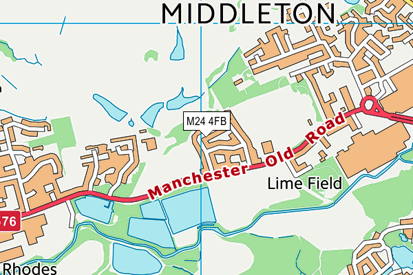 M24 4FB map - OS VectorMap District (Ordnance Survey)