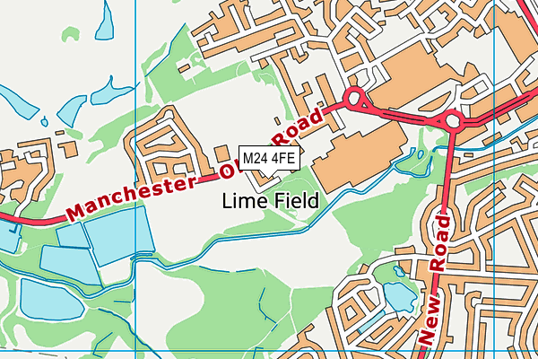 M24 4FE map - OS VectorMap District (Ordnance Survey)