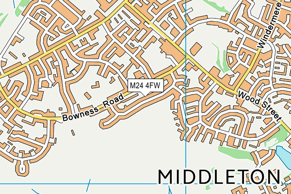 M24 4FW map - OS VectorMap District (Ordnance Survey)