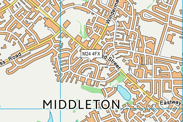 M24 4FX map - OS VectorMap District (Ordnance Survey)