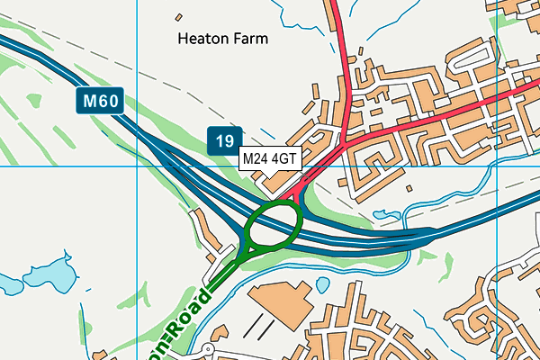 M24 4GT map - OS VectorMap District (Ordnance Survey)