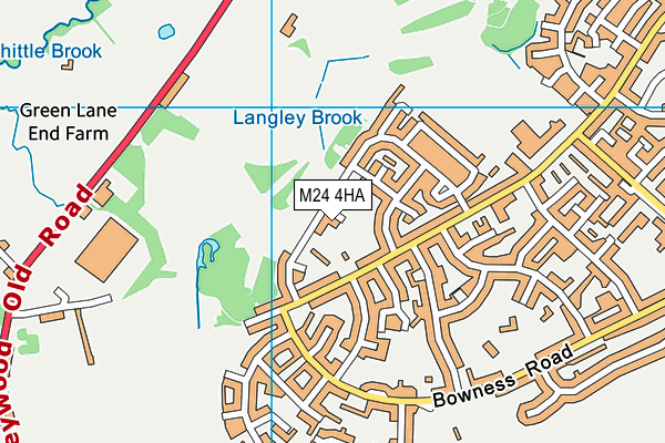 M24 4HA map - OS VectorMap District (Ordnance Survey)