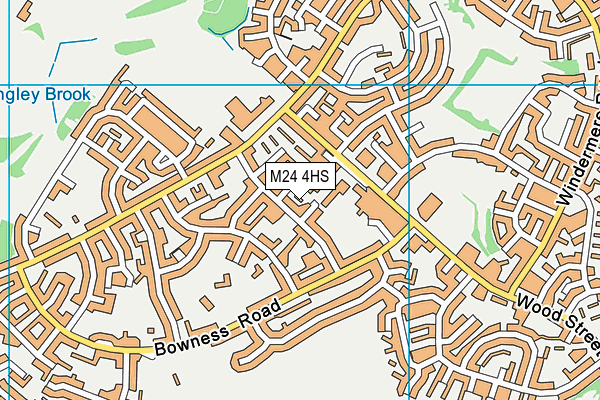 M24 4HS map - OS VectorMap District (Ordnance Survey)