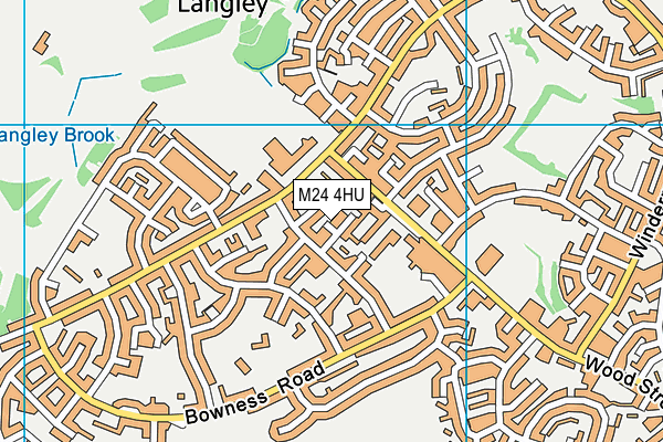 M24 4HU map - OS VectorMap District (Ordnance Survey)