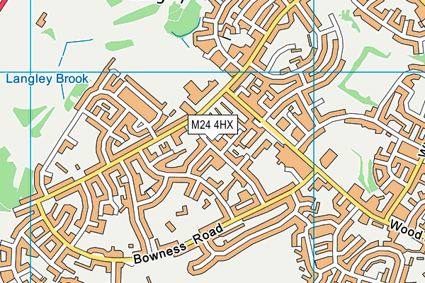 M24 4HX map - OS VectorMap District (Ordnance Survey)