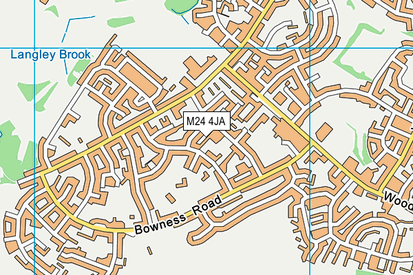 M24 4JA map - OS VectorMap District (Ordnance Survey)