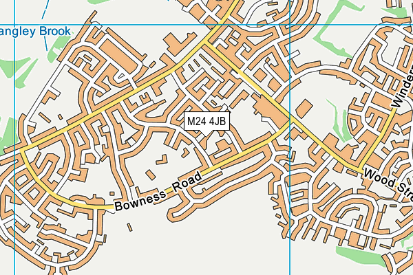 M24 4JB map - OS VectorMap District (Ordnance Survey)