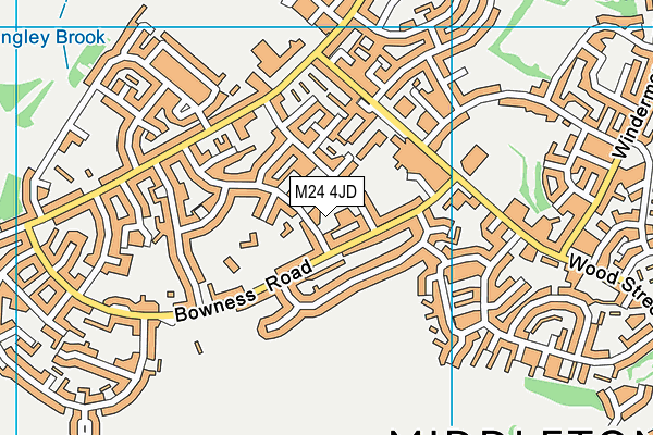 M24 4JD map - OS VectorMap District (Ordnance Survey)