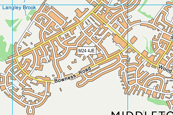 M24 4JE map - OS VectorMap District (Ordnance Survey)