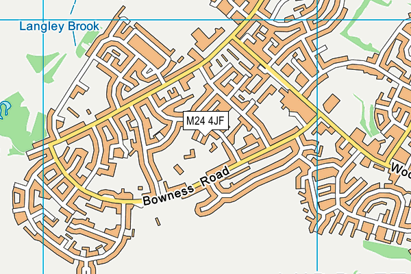 M24 4JF map - OS VectorMap District (Ordnance Survey)