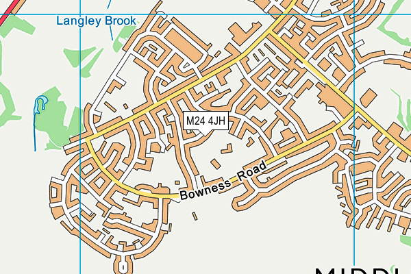 M24 4JH map - OS VectorMap District (Ordnance Survey)