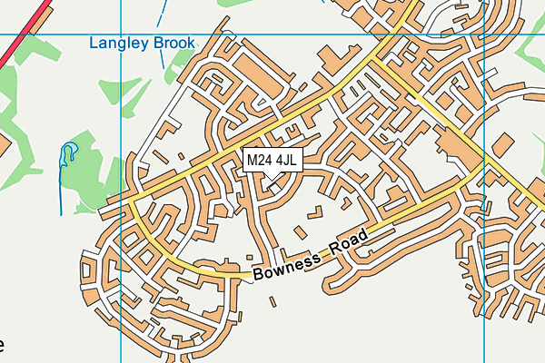M24 4JL map - OS VectorMap District (Ordnance Survey)