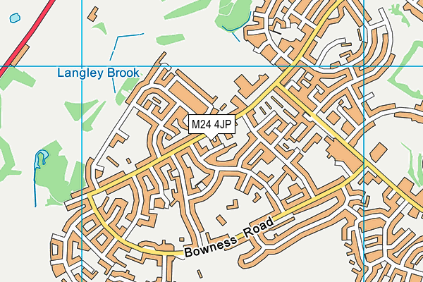 M24 4JP map - OS VectorMap District (Ordnance Survey)