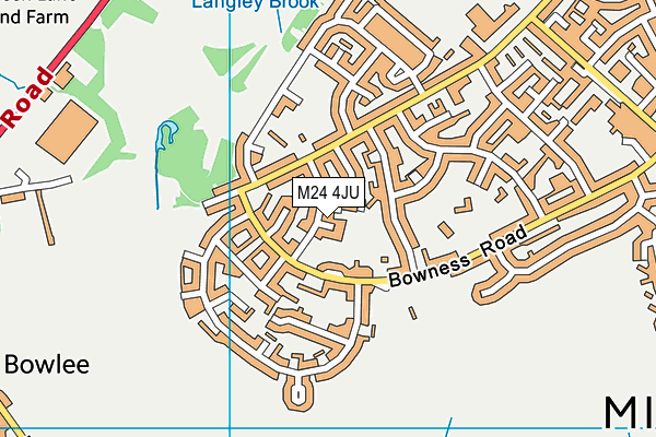 M24 4JU map - OS VectorMap District (Ordnance Survey)