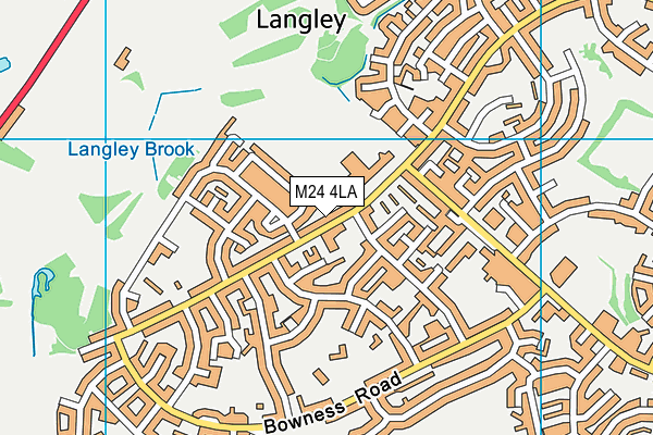 Bowlee Park Community Primary School map (M24 4LA) - OS VectorMap District (Ordnance Survey)