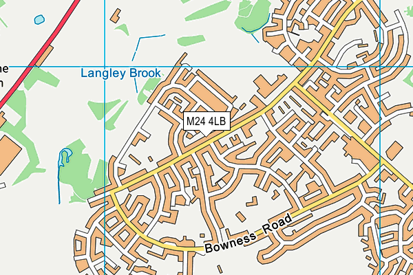 M24 4LB map - OS VectorMap District (Ordnance Survey)