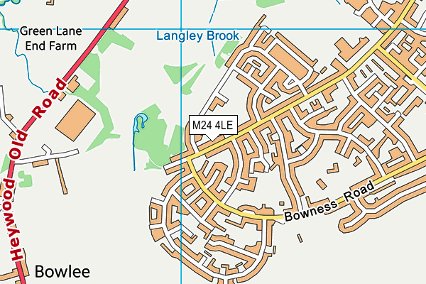 M24 4LE map - OS VectorMap District (Ordnance Survey)