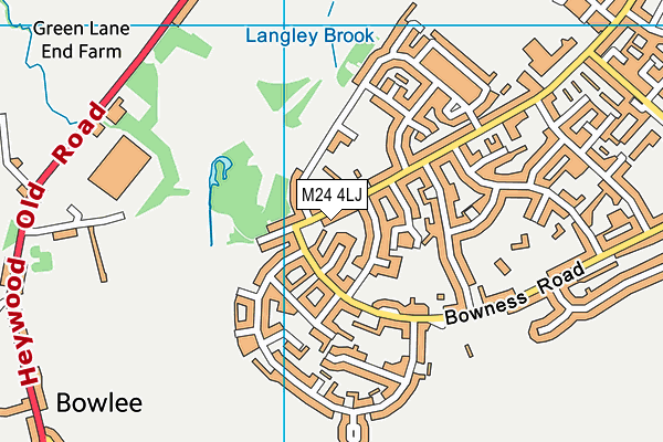M24 4LJ map - OS VectorMap District (Ordnance Survey)