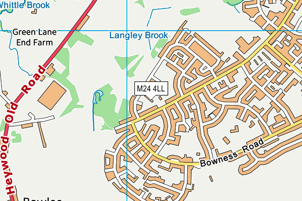 M24 4LL map - OS VectorMap District (Ordnance Survey)