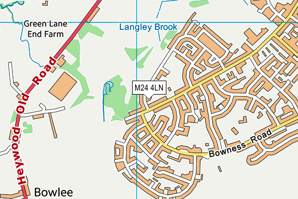 M24 4LN map - OS VectorMap District (Ordnance Survey)