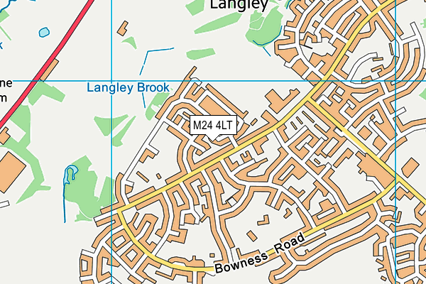 M24 4LT map - OS VectorMap District (Ordnance Survey)