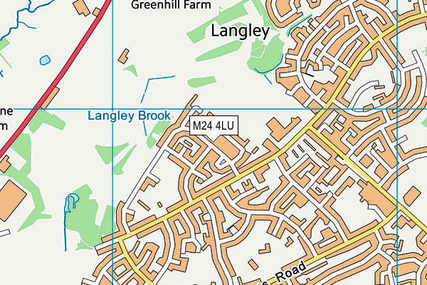 M24 4LU map - OS VectorMap District (Ordnance Survey)