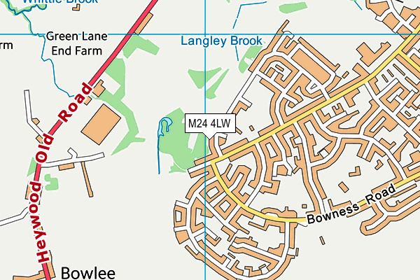M24 4LW map - OS VectorMap District (Ordnance Survey)