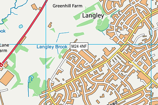 M24 4NF map - OS VectorMap District (Ordnance Survey)