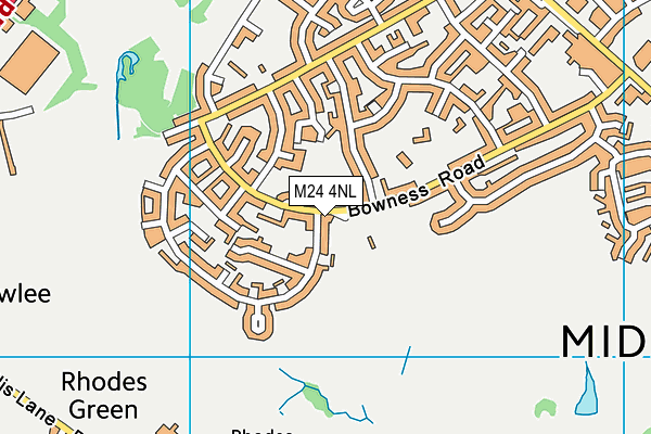 M24 4NL map - OS VectorMap District (Ordnance Survey)