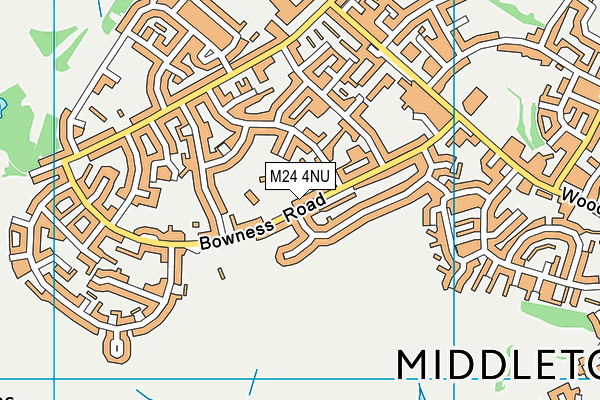 M24 4NU map - OS VectorMap District (Ordnance Survey)
