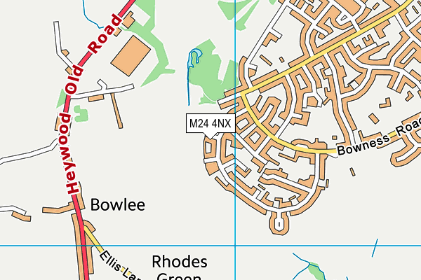 M24 4NX map - OS VectorMap District (Ordnance Survey)