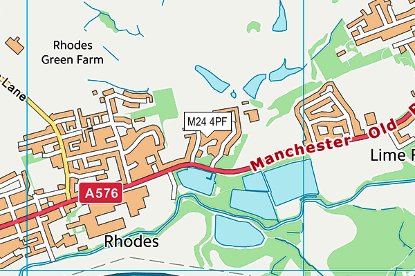 M24 4PF map - OS VectorMap District (Ordnance Survey)