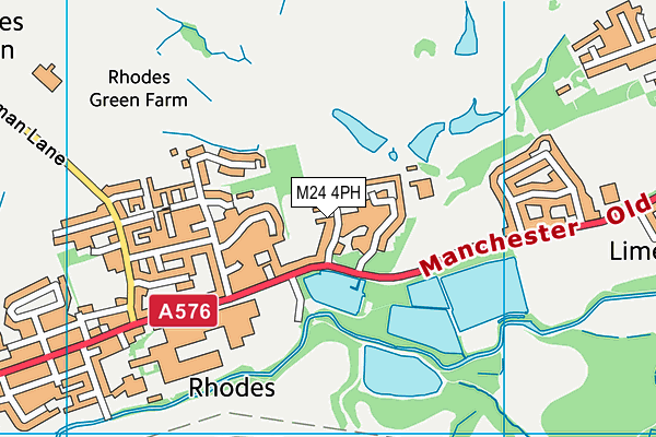 M24 4PH map - OS VectorMap District (Ordnance Survey)