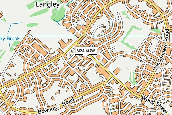 M24 4QW map - OS VectorMap District (Ordnance Survey)