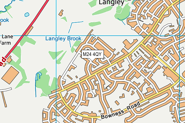 M24 4QY map - OS VectorMap District (Ordnance Survey)
