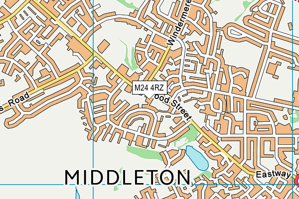 M24 4RZ map - OS VectorMap District (Ordnance Survey)